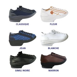 chaussures gemini alpha avec talonnette amovible différents coloris : simili noir, classique, blanche, jeans, fleurs, marron