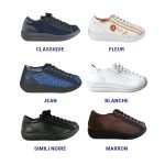 chaussures Gemini à décharge de l'avant pied Igloo Iso modèle classique, fleur, jean, blanche, simili noir, marron